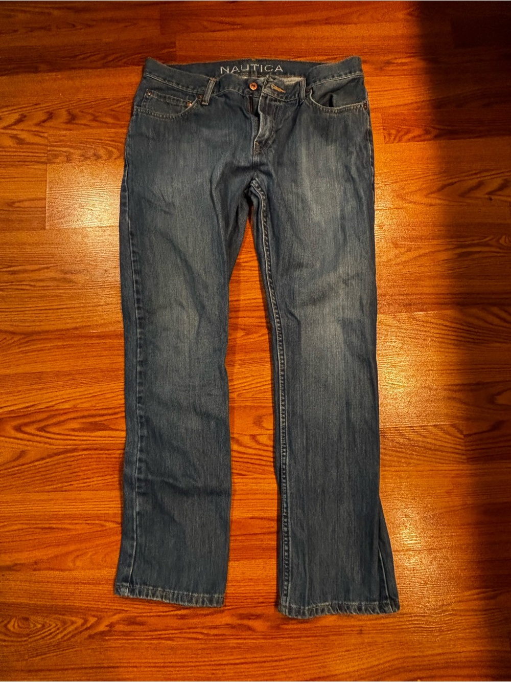 Nautica Men's Dark Blue Boot-Cut Jeans